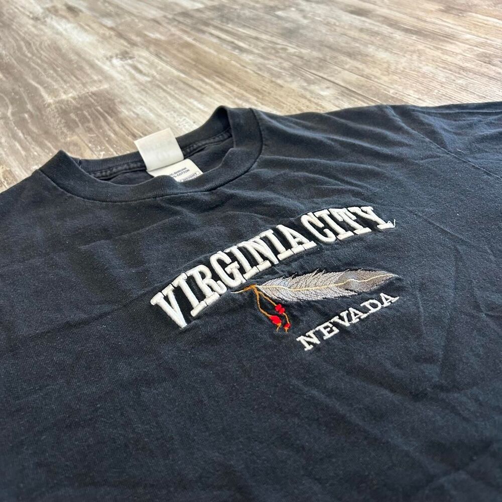 Authentic Vintage 90s/Y2K Intex Virginia City Nevada faded black cotton t-shirt